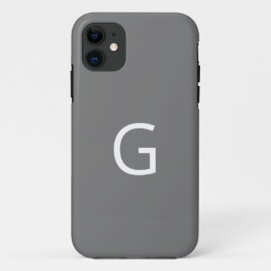 Case-Mate iPhone Case Personnalisez votre monogramme, blanc sur gris