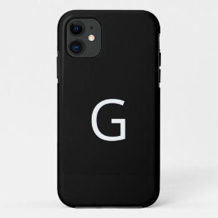 Case-Mate iPhone Case Personnalisez votre monogramme, blanc sur noir