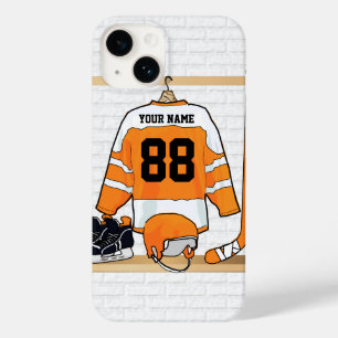 Coque Case-Mate iPhone Personnalized orange et blanc hockey Jersey