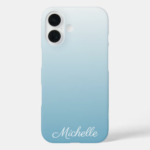 Coque Pour iPhone 16 Personnel gradient ombre angel blue