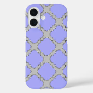 Coques iPhone 16 Pervenche quatrefeuille et gris