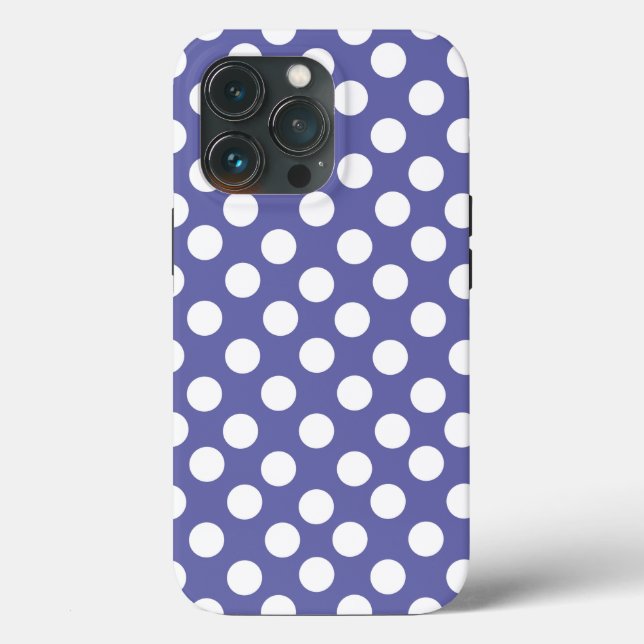 Coques Case-Mate iPhone perwinkle pois blanc violet (Verso)