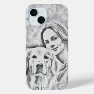 Coque Case-Mate iPhone Pet Photo Amoureux des chiens crayon dessin iPhone