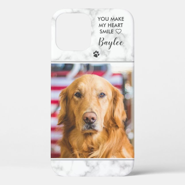 Coques Case-Mate iPhone Pet Photo Stylish Marble Modern Dog Cat (Verso)