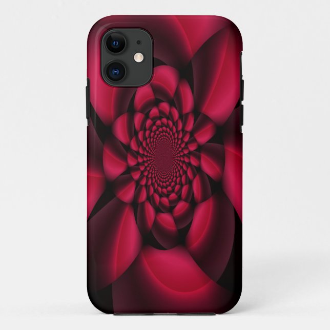 Coques Case-Mate iPhone Pétale Noir Rouge Rubis (Dos)