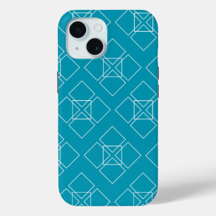 Coque Case-Mate iPhone Pétales Carré turquoise et blanc