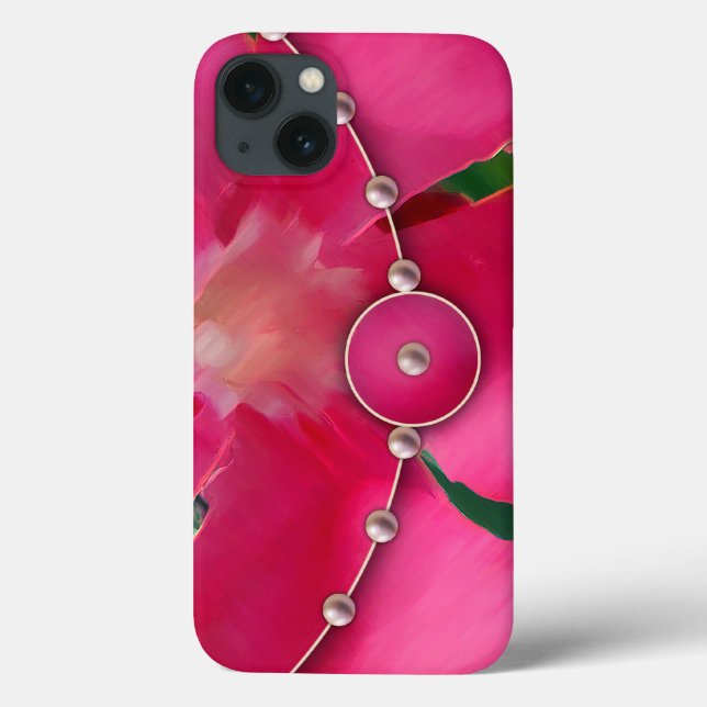 Coques Case-Mate iPhone Pétales et perles roses (Verso)