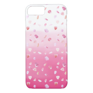Coque iPhone 8/7 Pétales rose rose Aquarelle Ombre