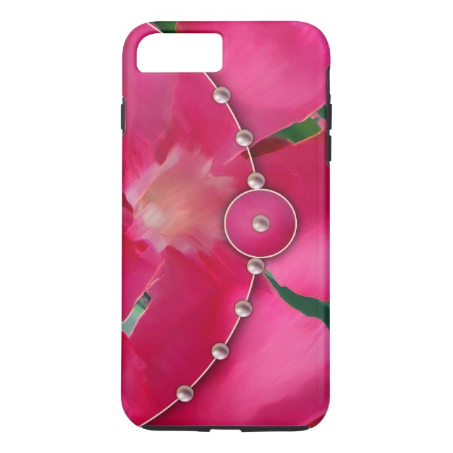 Coques Case-Mate iPhone Pétales roses et perles (Dos)