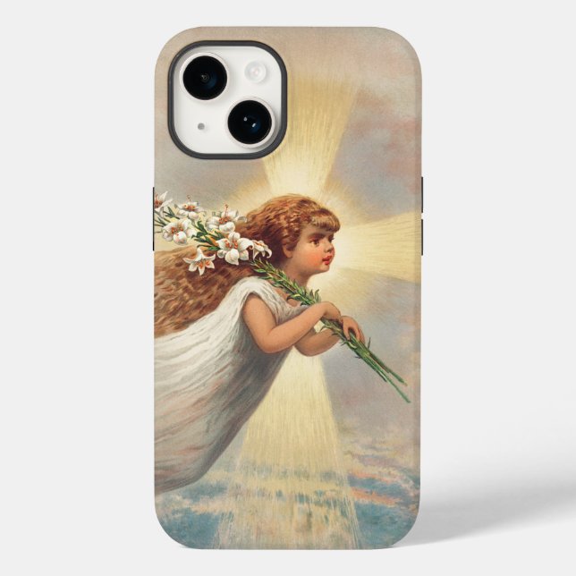 Coques Case-Mate iPhone Petit ange bébé tenant des lys (Verso)
