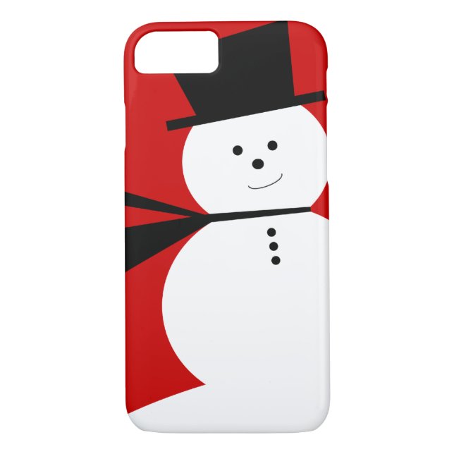 Coques Case-Mate iPhone Petit bonhomme de neige drôle avec le casquette (Dos)