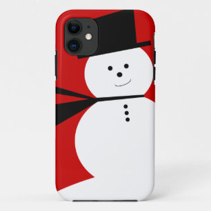 Coque iPhone 11 Petit bonhomme de neige drôle avec le casquette