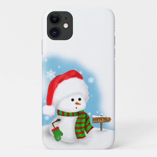 Coques Case-Mate iPhone Petit cas de l'iPhone 4 de bonhomme de neige (Dos)