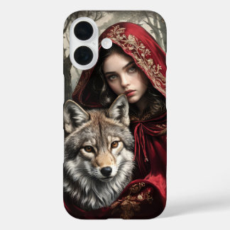 Coque Pour iPhone 16 Petit chapeau rouge et couverture de loup