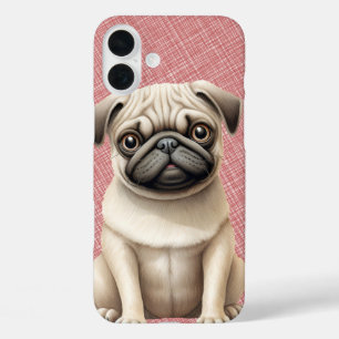 COQUE POUR iPhone 16 PLUS PETIT CHIEN À POPPY CARLIN NOIR & TONNE