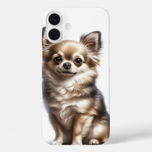COQUE POUR iPhone 16 PLUS PETIT CHIHUAHUA POPPY CHIHUA BROWN LONG