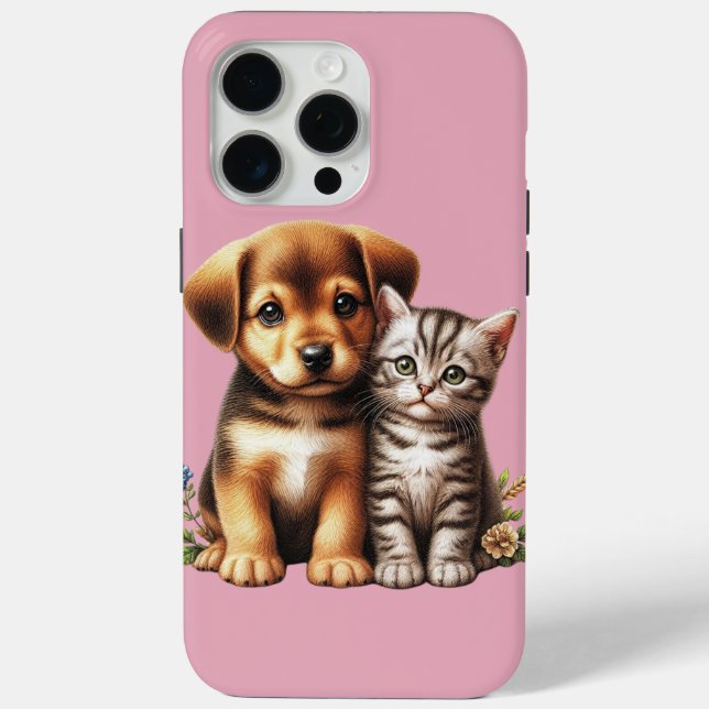 Coques Case-Mate iPhone Petit chiot/chaton (Verso)
