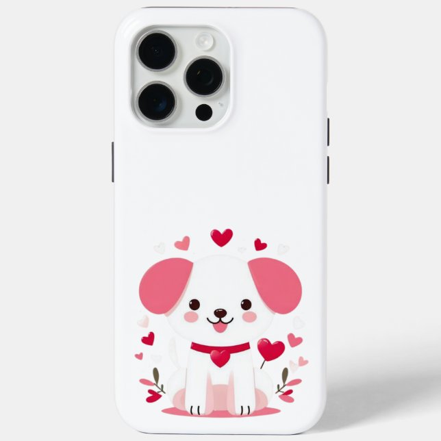 Coques Case-Mate iPhone Petit chiot de la Saint-Valentin (Verso)
