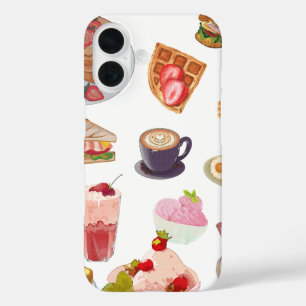 Coque Pour iPhone 16 Petit déjeuner esthétique aux fraises 🍓✨ Ambiance