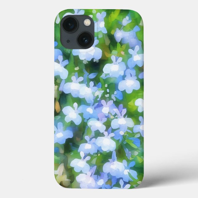 Coques Case-Mate iPhone Petit Jardin à fleurs bleu doux Boîtier téléphoniq (Verso)