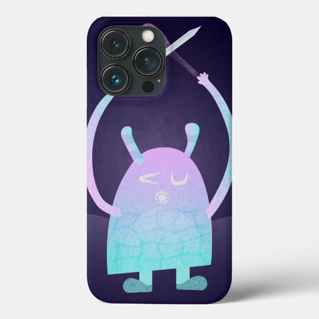 Coques Case-Mate iPhone Petit Monstre Bleu (Verso)