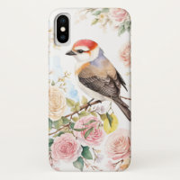 Petit Oiseau mignon et fleurs colorées
