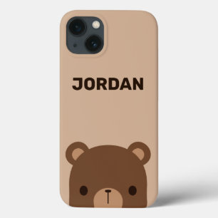Case-Mate iPhone Case Petit ours Brown mignon avec nom personnalisé