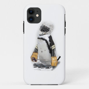 Coques Pour iPhone Petit Penguin portant un engin de hockey