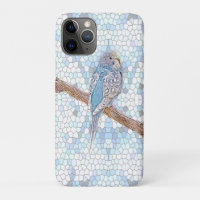 Petite bougie bleue sur arrière - plan en mosaïque