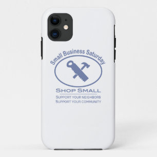 Coque iPhone 11 Petite entreprise samedi - Matériel bleu
