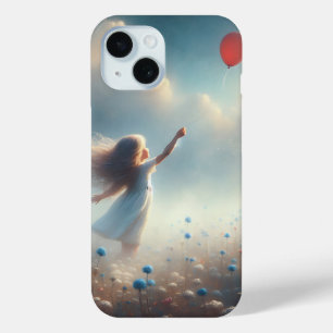 Coque Case-Mate iPhone Petite Fille Avec Balloon Rouge