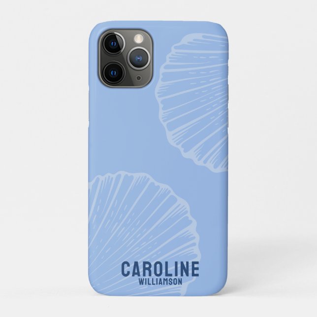 Coques Case-Mate iPhone Petite-fille côtière coquillage bleu marine (Dos)