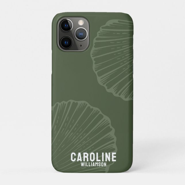 Coques Case-Mate iPhone Petite-fille côtière marine coquillage vert (Dos)