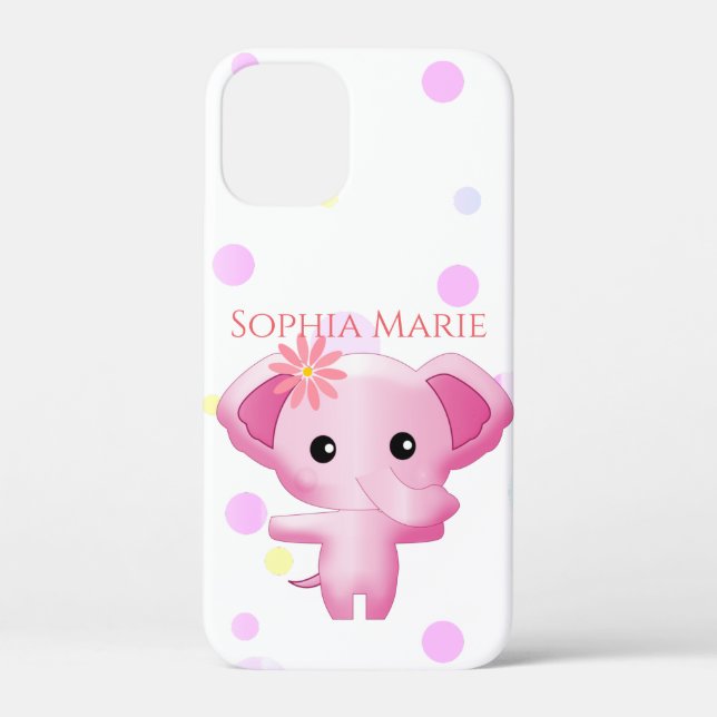 Coques Case-Mate iPhone Petite fille rose adorable Eléphant (Verso)