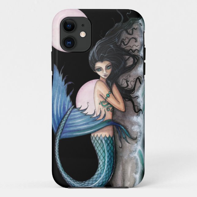 Coques Case-Mate iPhone Petite île gothique art de fantaisie sirène (Dos)