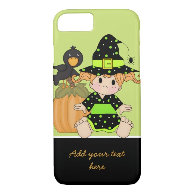 Coques Case-Mate iPhone Petite sorcière d'Halloween avec robe noire verte (Dos)