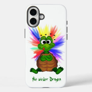 Coque Pour iPhone 16 Plus Petite Tortue , Plus Jamais de Drogue !