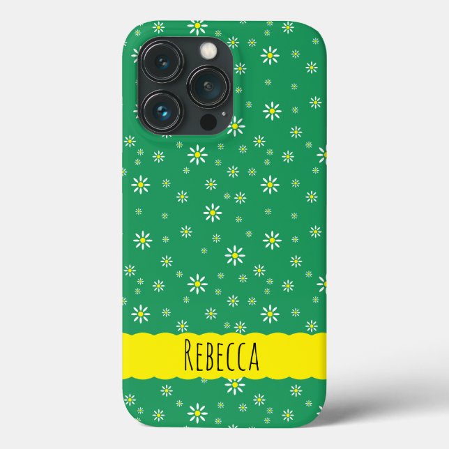 Coques Case-Mate iPhone Petites marguerites sur vert (Verso)