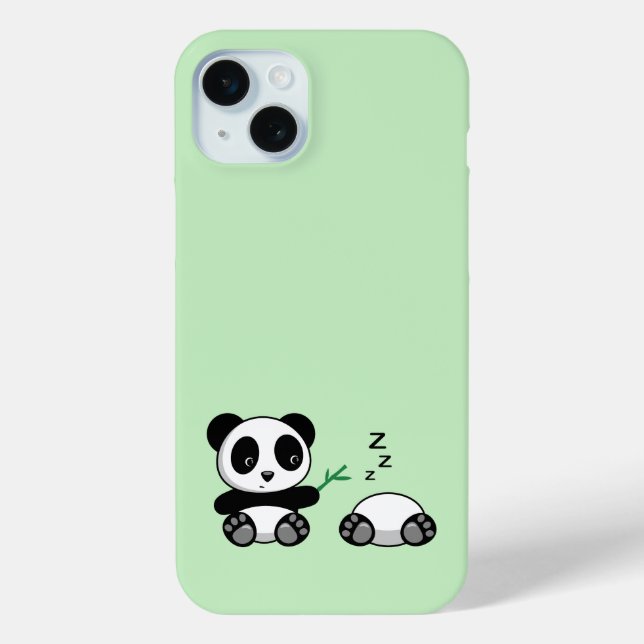 Coques Case-Mate iPhone Petites pandas mignonnes sur vert (Verso)