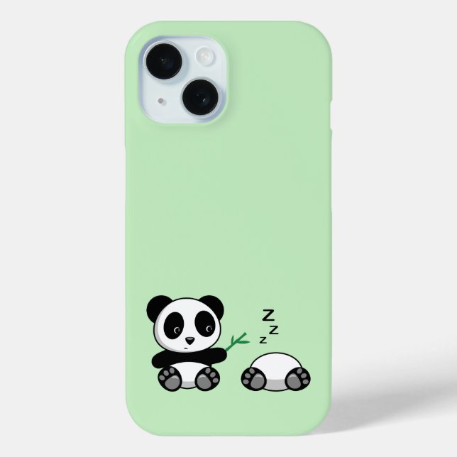 Coques Case-Mate iPhone Petites pandas mignonnes sur vert (Verso)