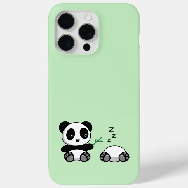 Coques Case-Mate iPhone Petites pandas mignonnes sur vert (Verso)