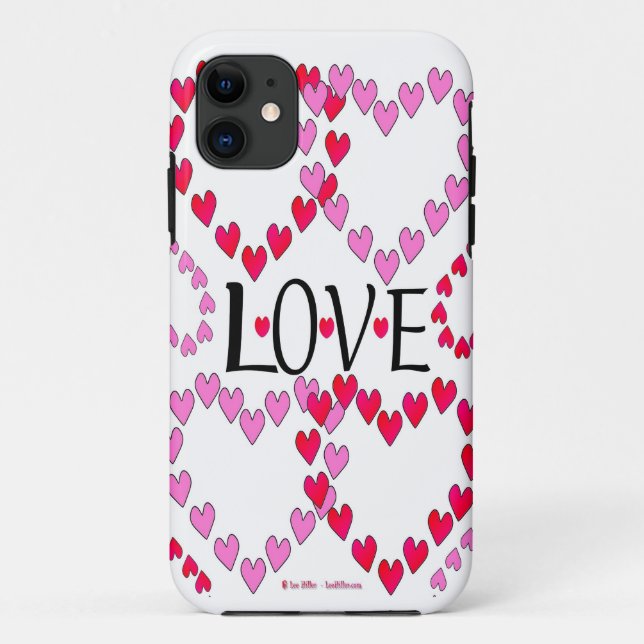 Coques Case-Mate iPhone Petits coeurs rose rouge AMOUR (Dos)