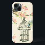 Etui iPhone Case-Mate Petits oiseaux étés perché sur une branche et sur<br><div class="desc">Nancy Slocum ont peint beaucoup d'oiseaux tout au long des années. Cette image dépeint deux petits oiseaux bleus et jaunes étés perché sur une branche entourée les fleurs roses et en semblant curieuse au sujet d'une cage à oiseaux. Obtenez ce morceau oiseau-orienté frais d'art sur votre produit de Zazzle aujourd'hui....</div>