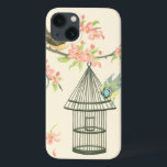 Etui iPhone Case-Mate Petits oiseaux étés perché sur une branche et sur<br><div class="desc">Nancy Slocum ont peint beaucoup d'oiseaux tout au long des années. Cette image dépeint deux petits oiseaux bleus et jaunes étés perché sur une branche entourée les fleurs roses et en semblant curieuse au sujet d'une cage à oiseaux. Obtenez ce morceau oiseau-orienté frais d'art sur votre produit de Zazzle aujourd'hui....</div>