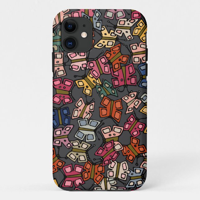 Coques Case-Mate iPhone petits papillons charbon (Dos)