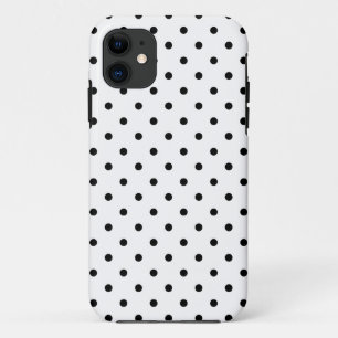 Coque Case-Mate iPhone Petits pois noirs fond blanc