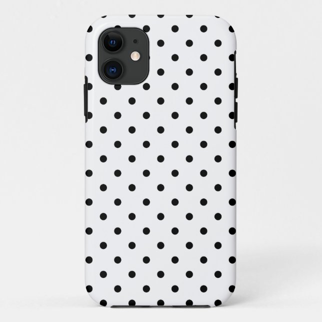 Coques Case-Mate iPhone Petits pois noirs fond blanc (Dos)