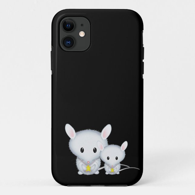 Coques Case-Mate iPhone Petits Souris Blancs Rongeurs Mignons (Dos)