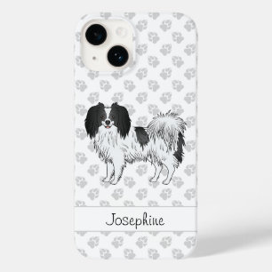 Coque Case-Mate iPhone Phalène Noir Et Blanc Avec Paons Et Nom Personnali