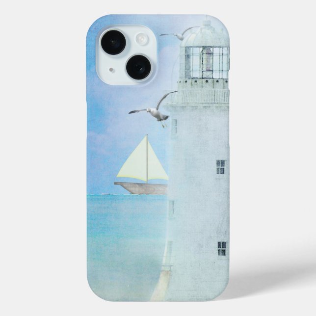 Coques Case-Mate iPhone phare blanc avec voilier (Verso)